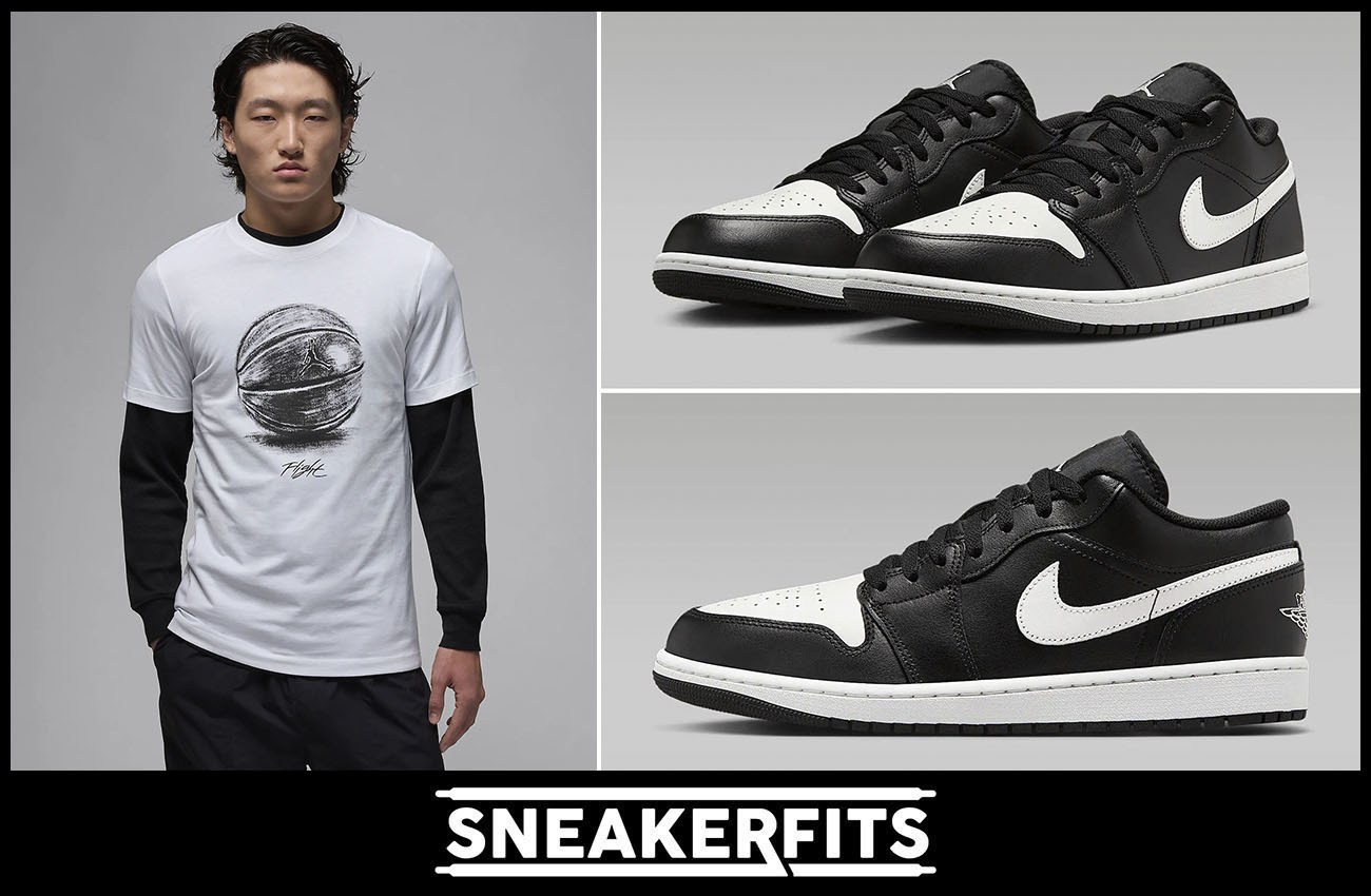 Air Jordan 1 Low Black White T Shirt Outfit