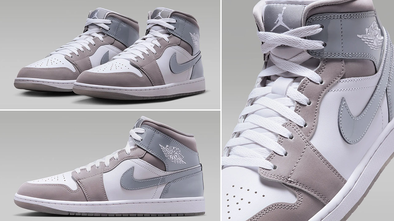 Air Jordan 1 Mid Cool Grey Mens Sneakers