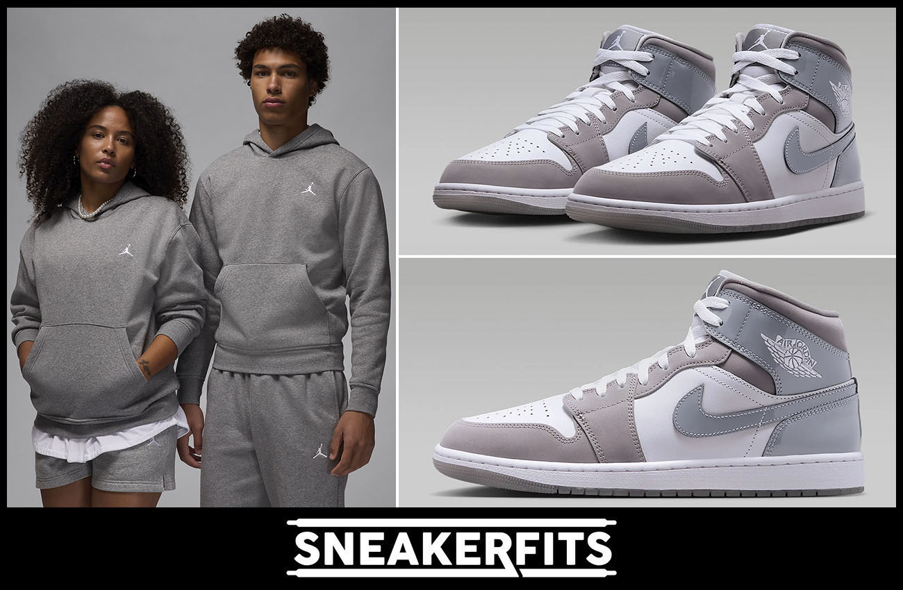 Air Jordan 1 Mid Cool Grey Sneaker Outfits