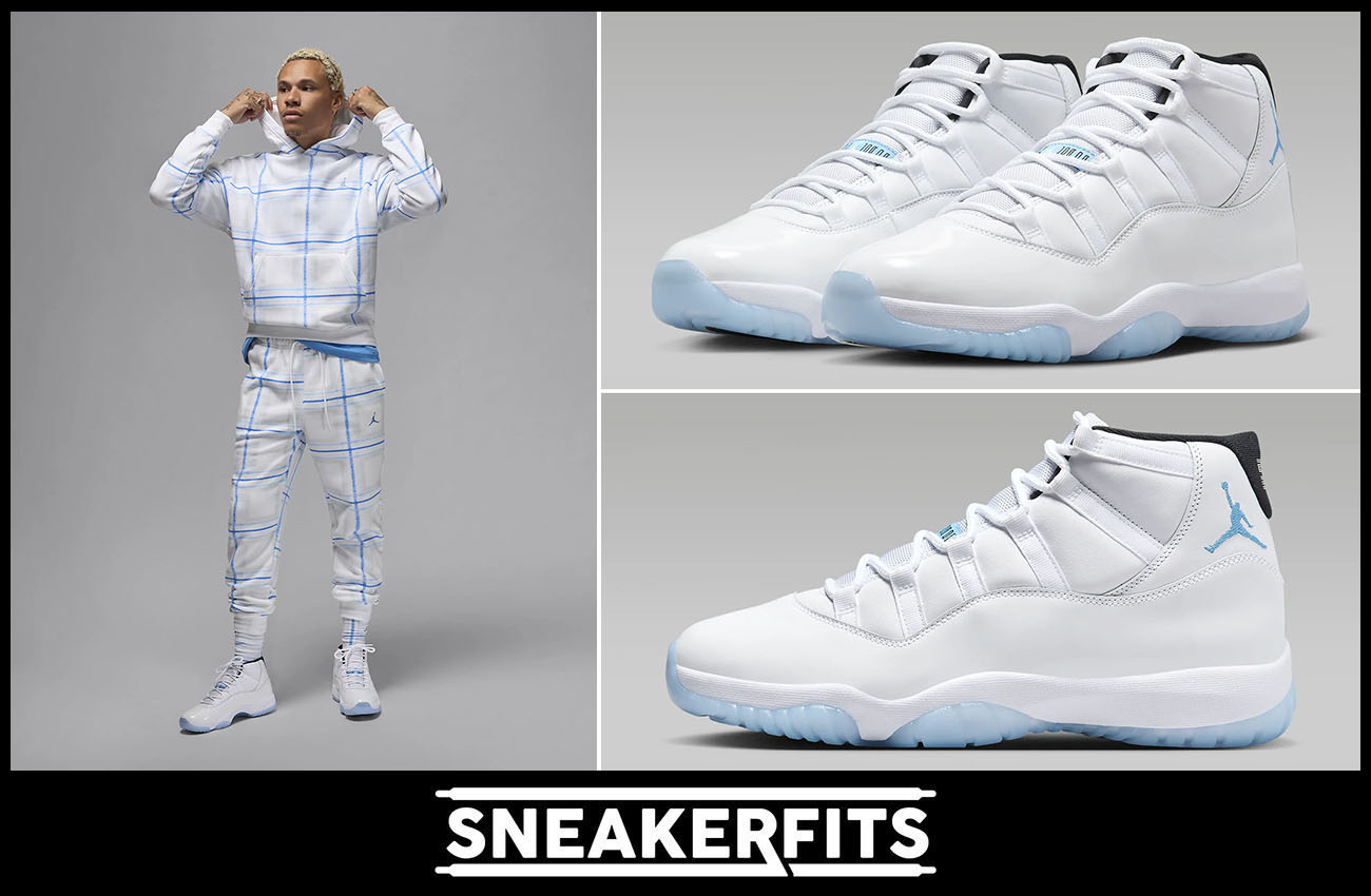 Air Jordan 11 Legend Blue 2024 Hoodie and Pants Outfit 2