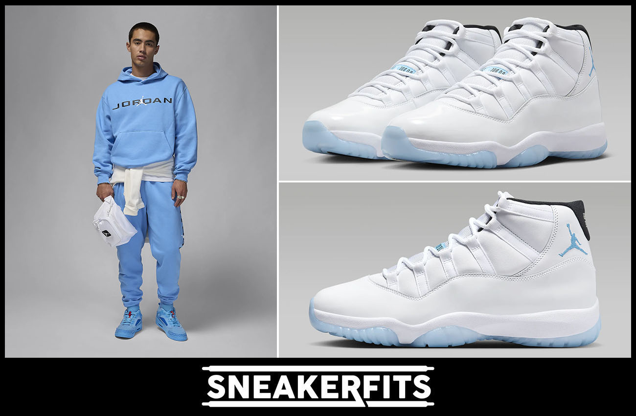 Air Jordan 11 Legend Blue 2024 Hoodie and Pants Outfit 3