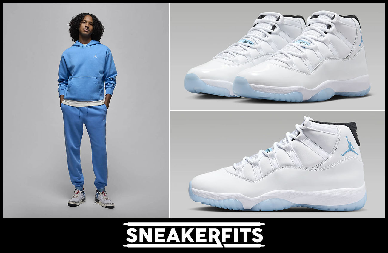 Air Jordan 11 Legend Blue 2024 Hoodie and Pants Outfit 4