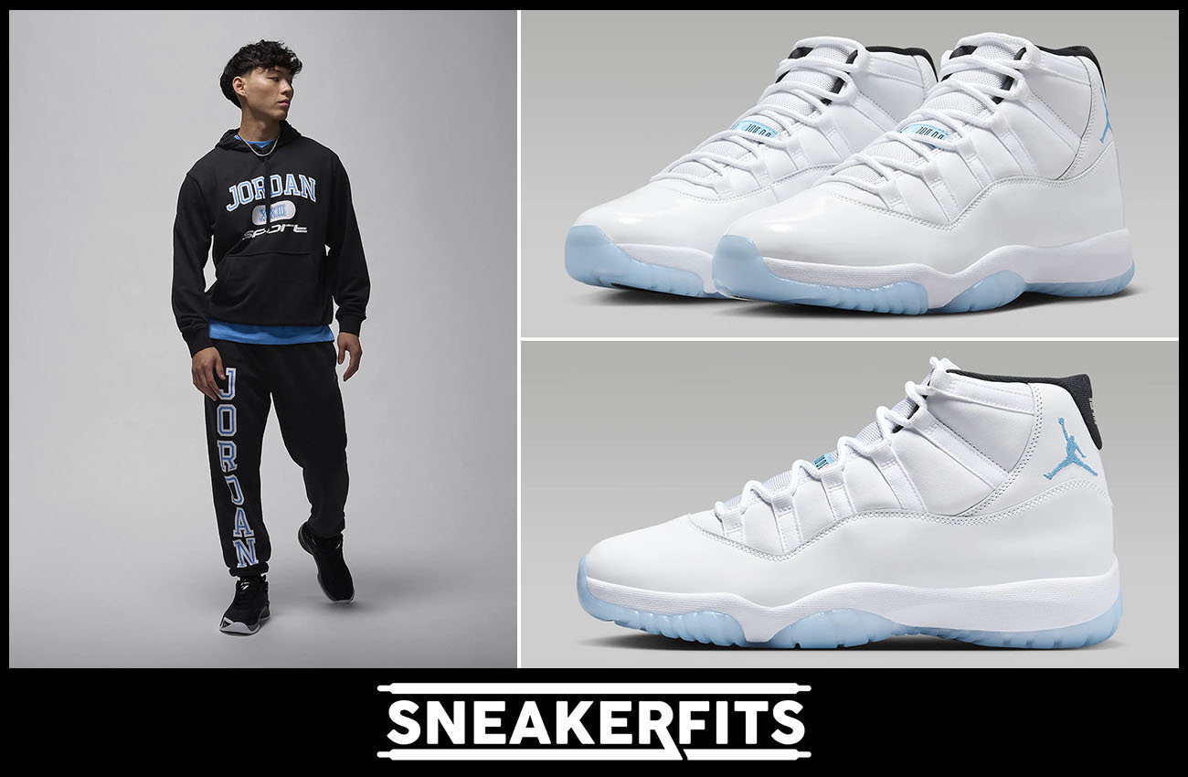 Air Jordan 11 Legend Blue 2024 Hoodie and Pants Outfit 5