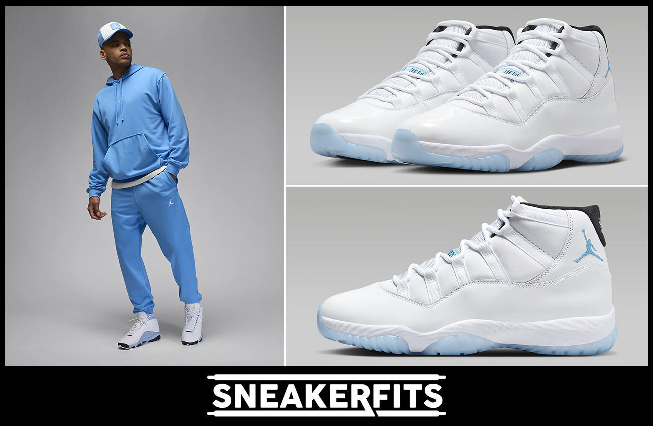 Air Jordan 11 Legend Blue 2024 Hoodie and Pants Outfit 6