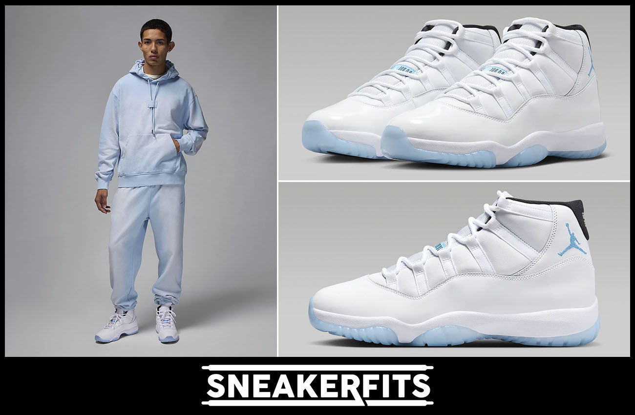 Air Jordan 11 Legend Blue 2024 Hoodie and Pants Outfit.