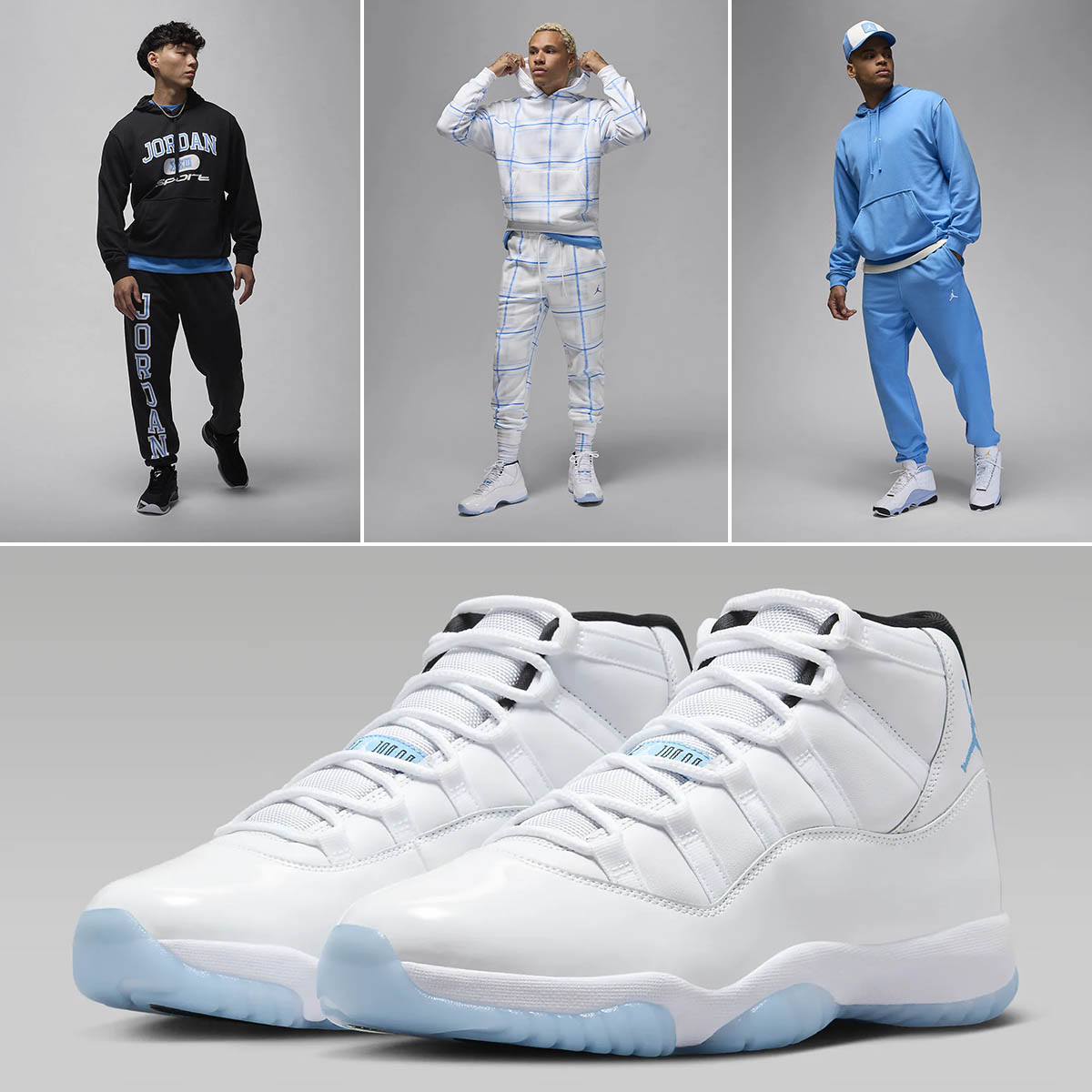 Air Jordan 11 Legend Blue 2024 Hoodies and Jogger Pants