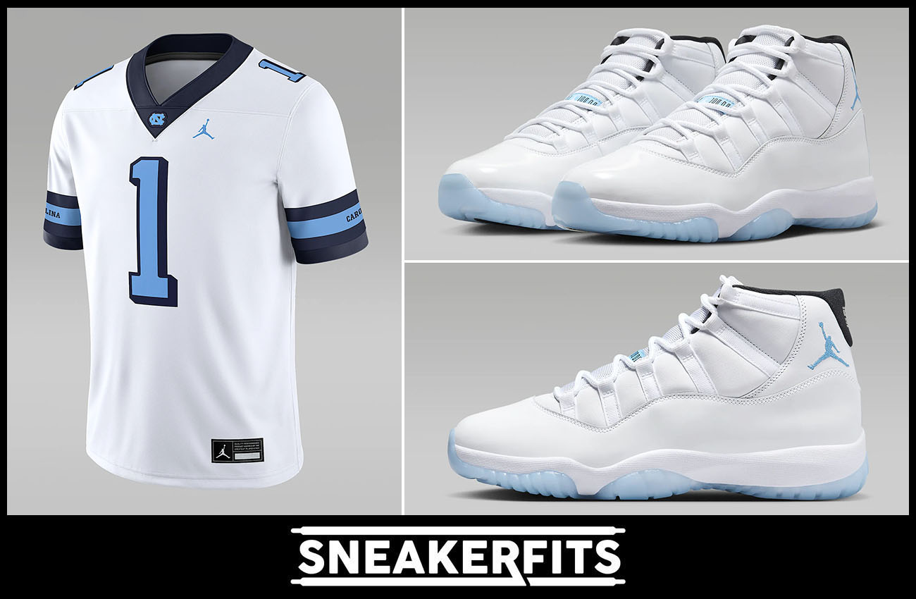 Air Jordan 11 Legend Blue 2024 UNC Tar Heels Football Jersey