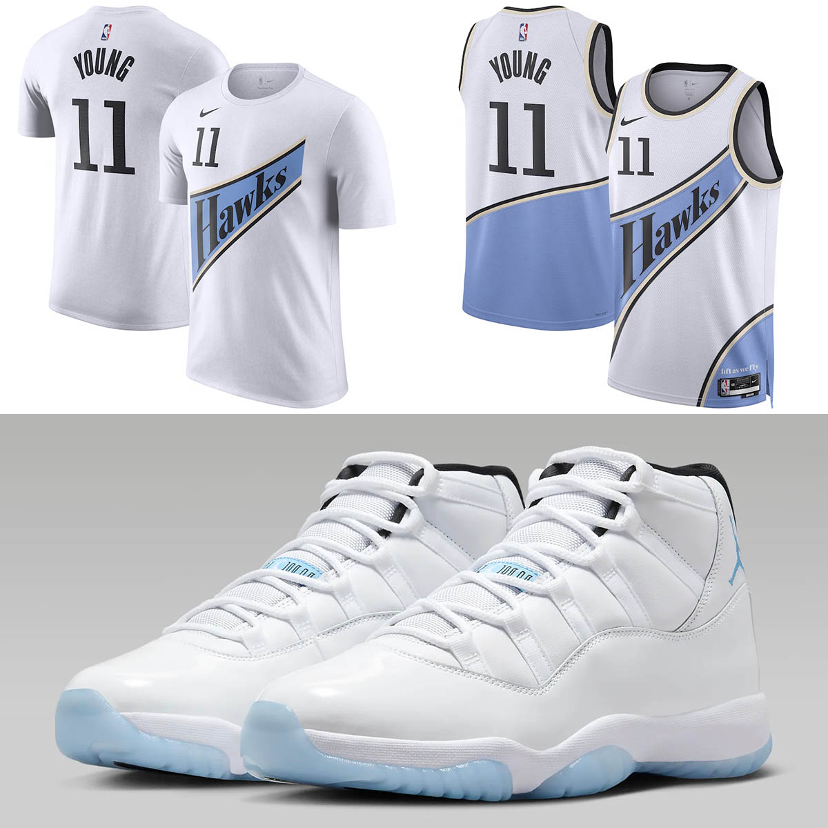 Air Jordan 11 Legend Blue Atlanta Hawks Clothing