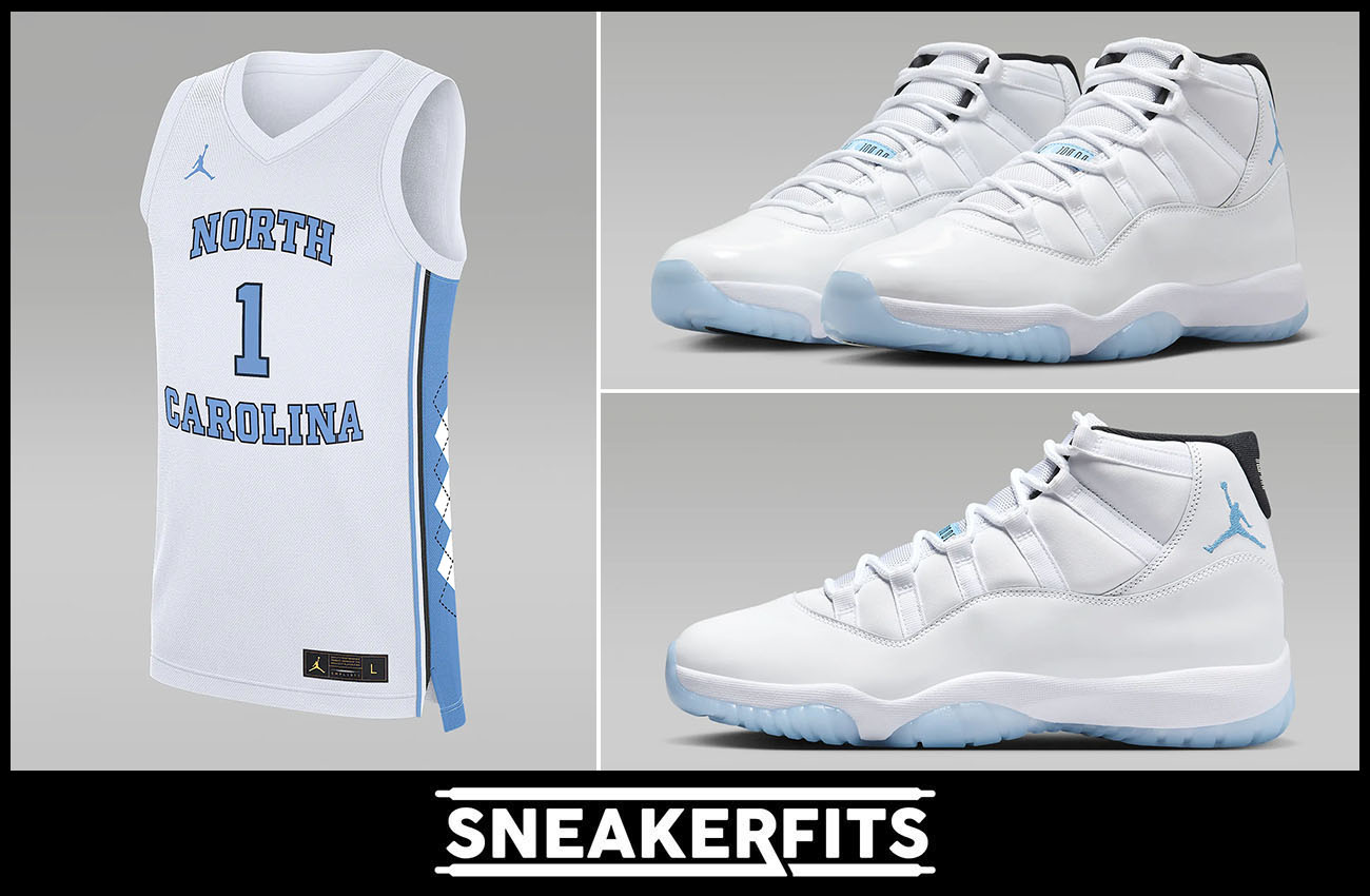 Air Jordan 11 Legend Blue UNC North Carolina Basketball Jersey