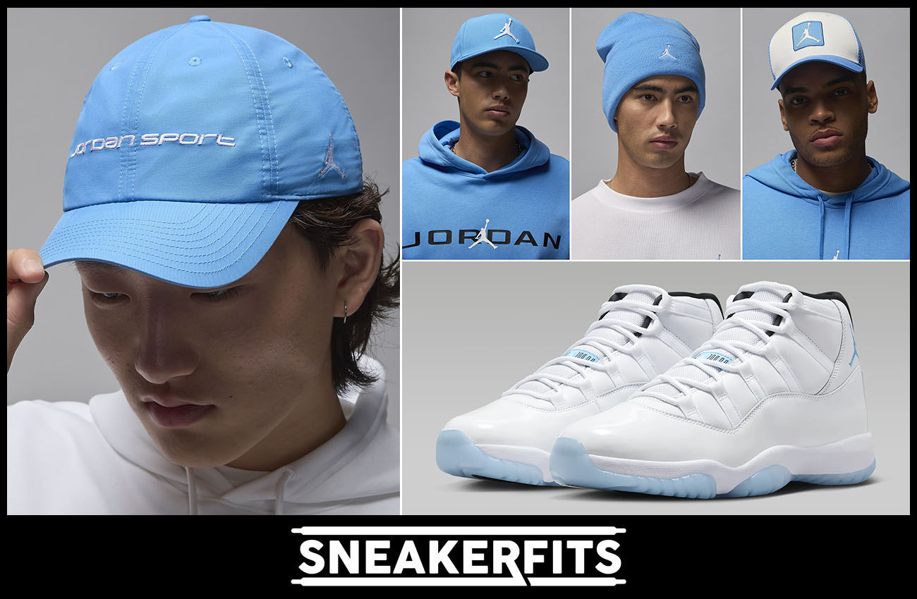 Air Jordan 11 Retro Legend Blue 2024 Columbia Hats to Match Sneakers