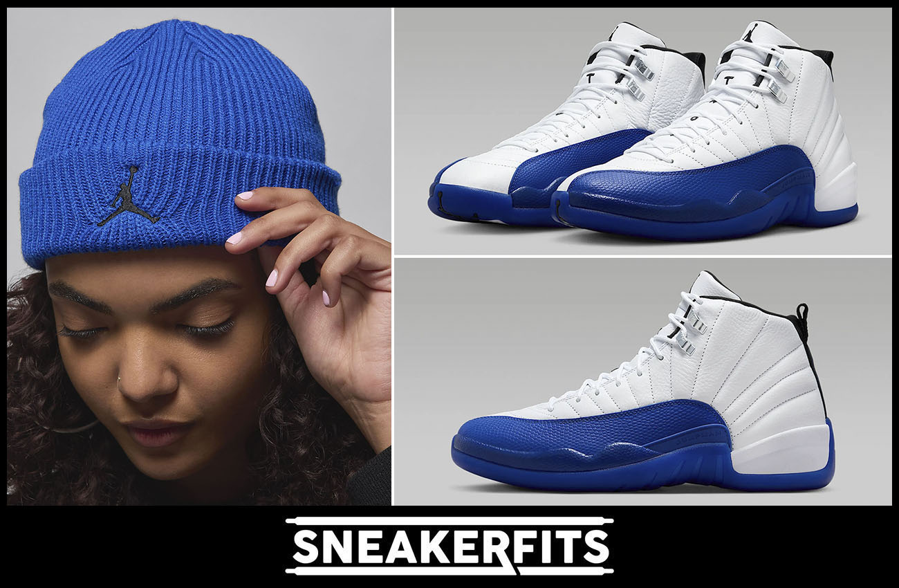 Air Jordan 12 Blueberry Beanie Knit Hat Outfit