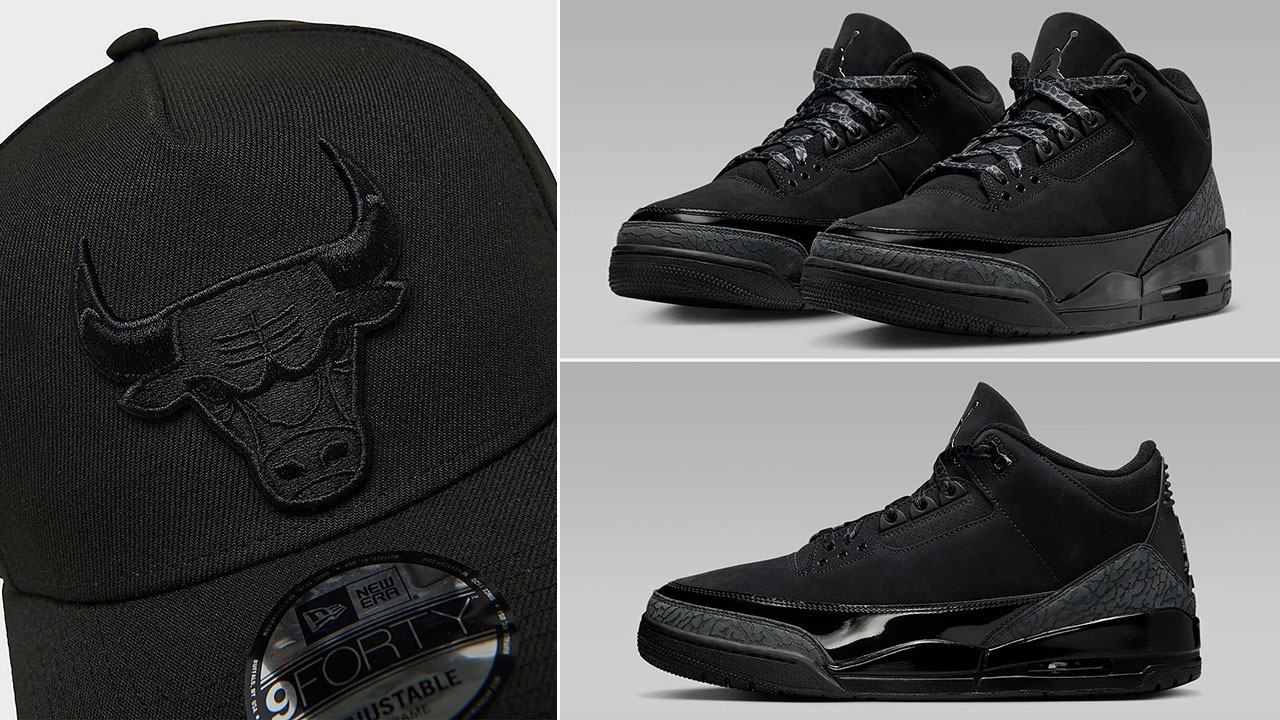 Air Jordan 3 Black Cat Bulls Cap