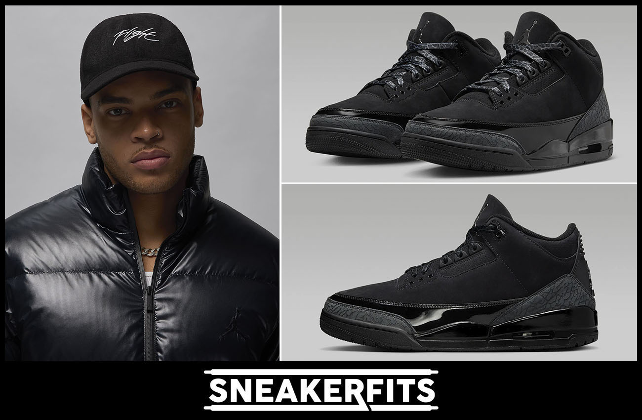 Air Jordan 3 Black Cat Cap Outfit