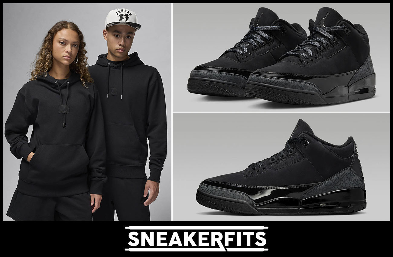 Air Jordan 3 Black Cat Fleece Hoodie Outfit