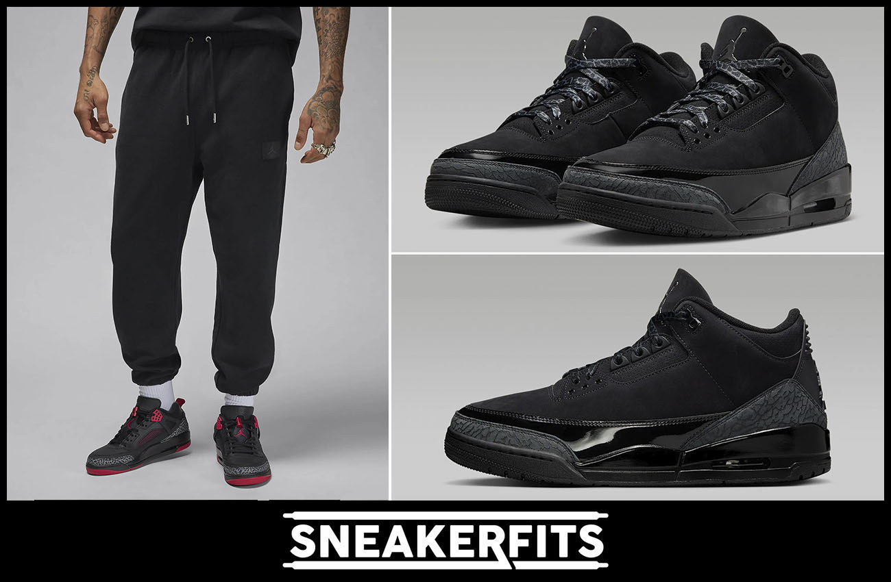 Air Jordan 3 Black Cat Fleece Pants Outfit