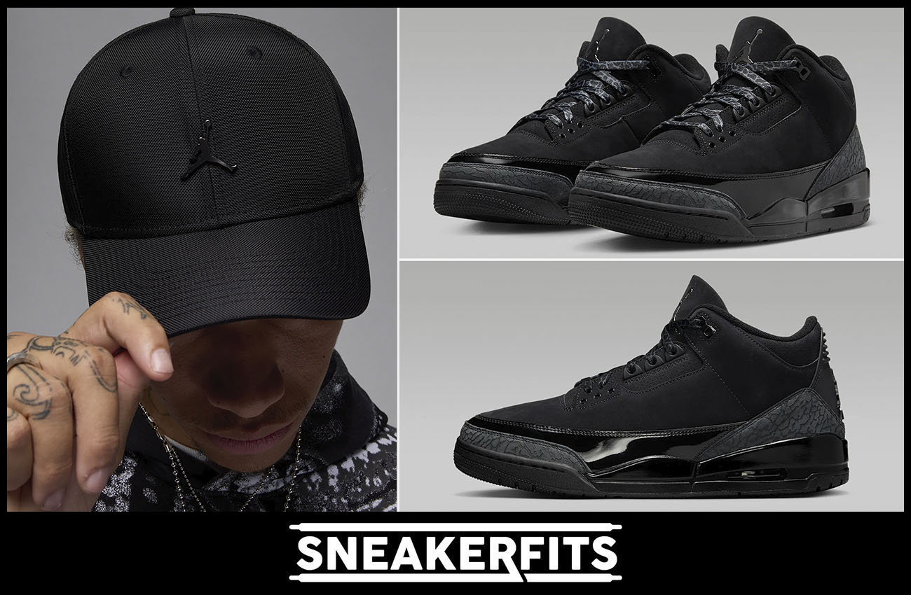 Air Jordan 3 Black Cat Hat Outfit