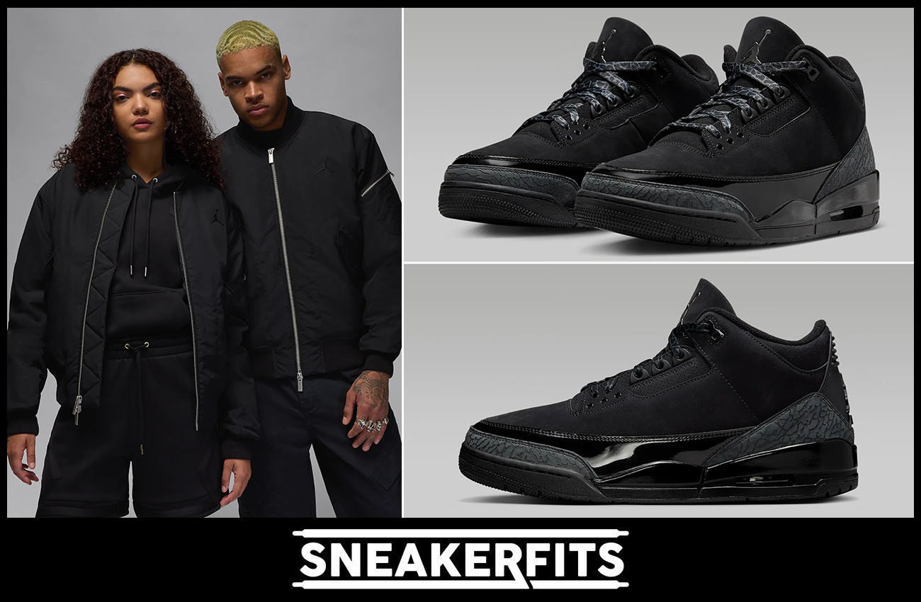 Air Jordan 3 Black Cat Matching Jacket Outfit