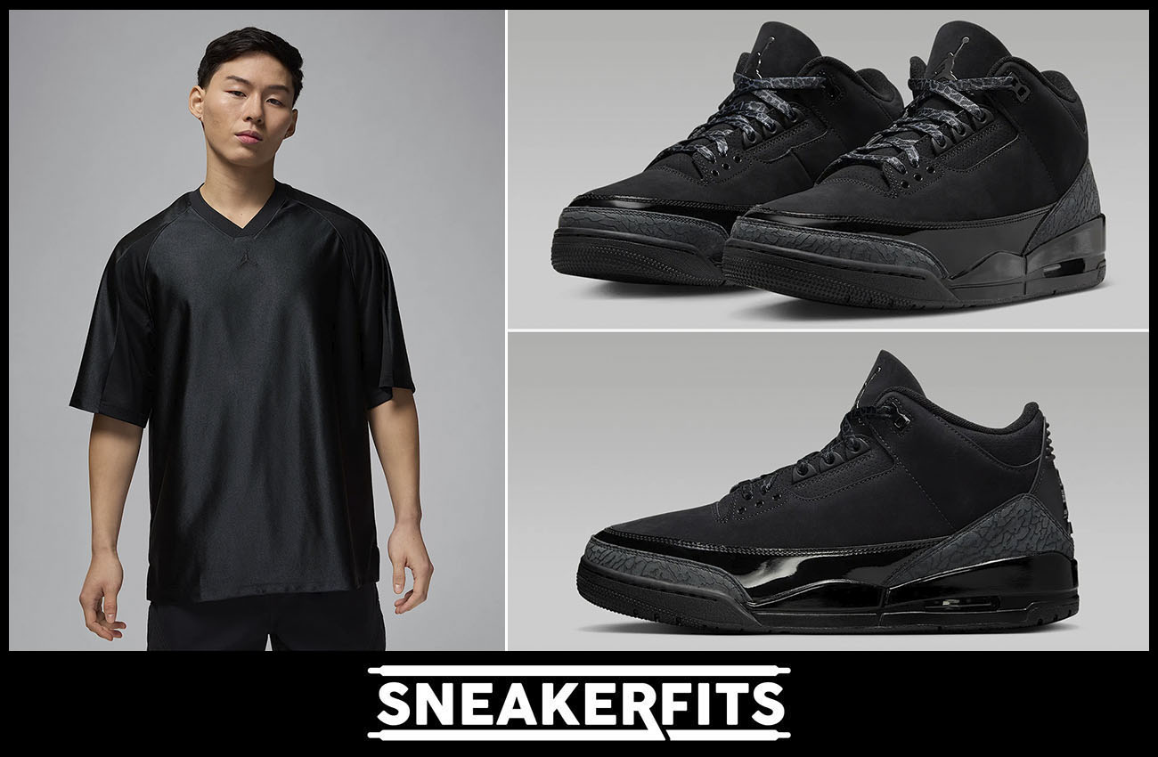 Air Jordan 3 Black Cat Mens Shoes and Jordan MVP Jersey Shirt Outfit