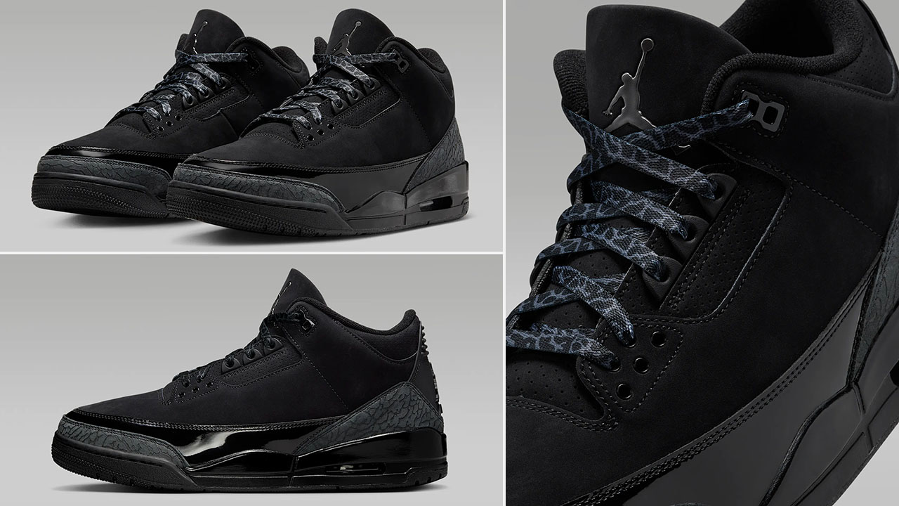 Air Jordan 3 Black Cat Mens Sneakers