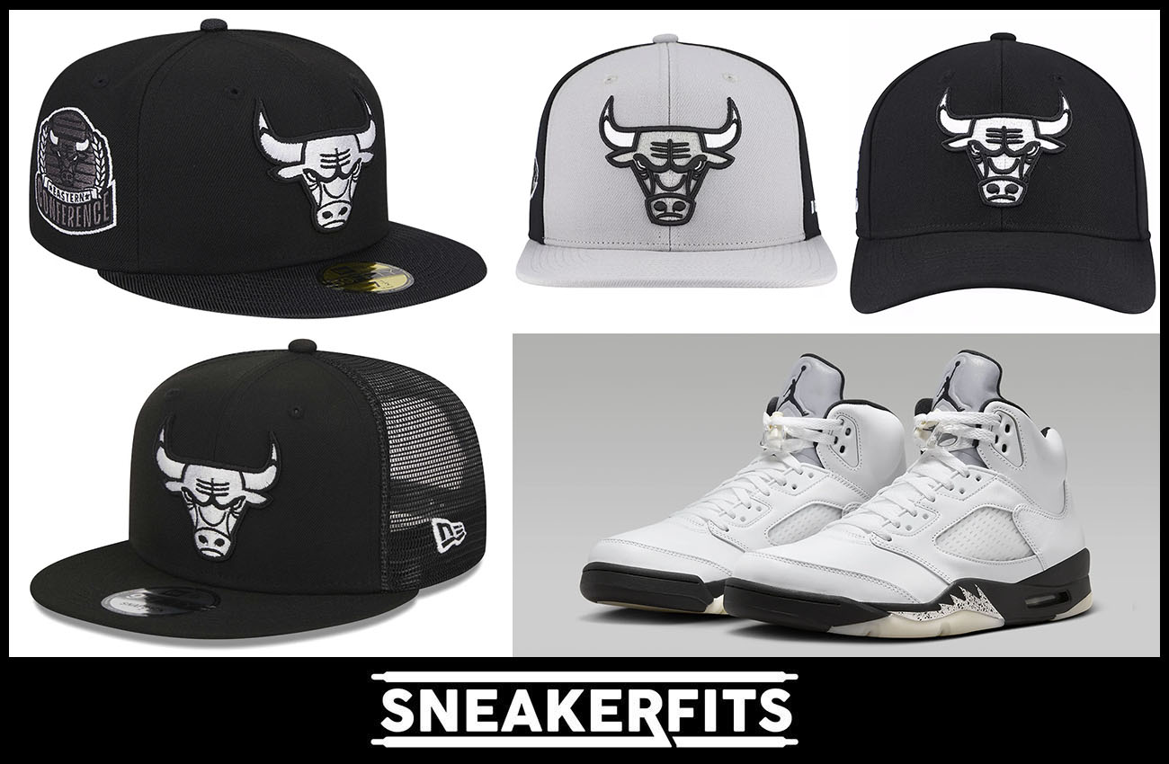 Air Jordan 5 Reverse Metallic Bulls Hats to Match Sneakers