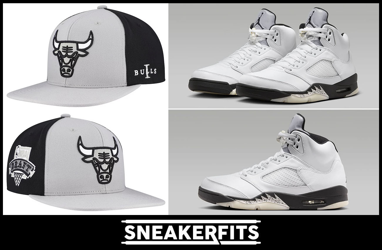 Air Jordan 5 Reverse Metallic Bulls Snapback Hat to Match Sneakers