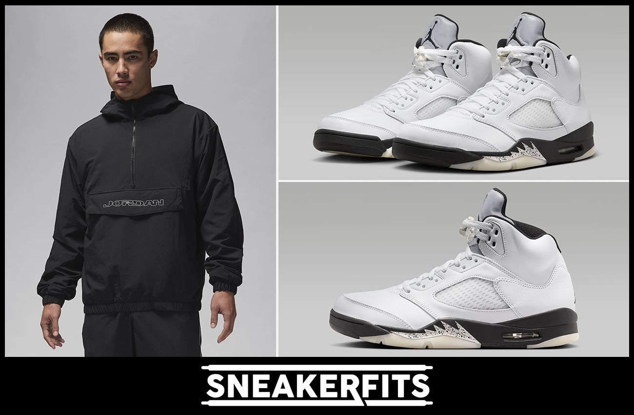 Air Jordan 5 Reverse Metallic Windbreaker Jacket Outfit