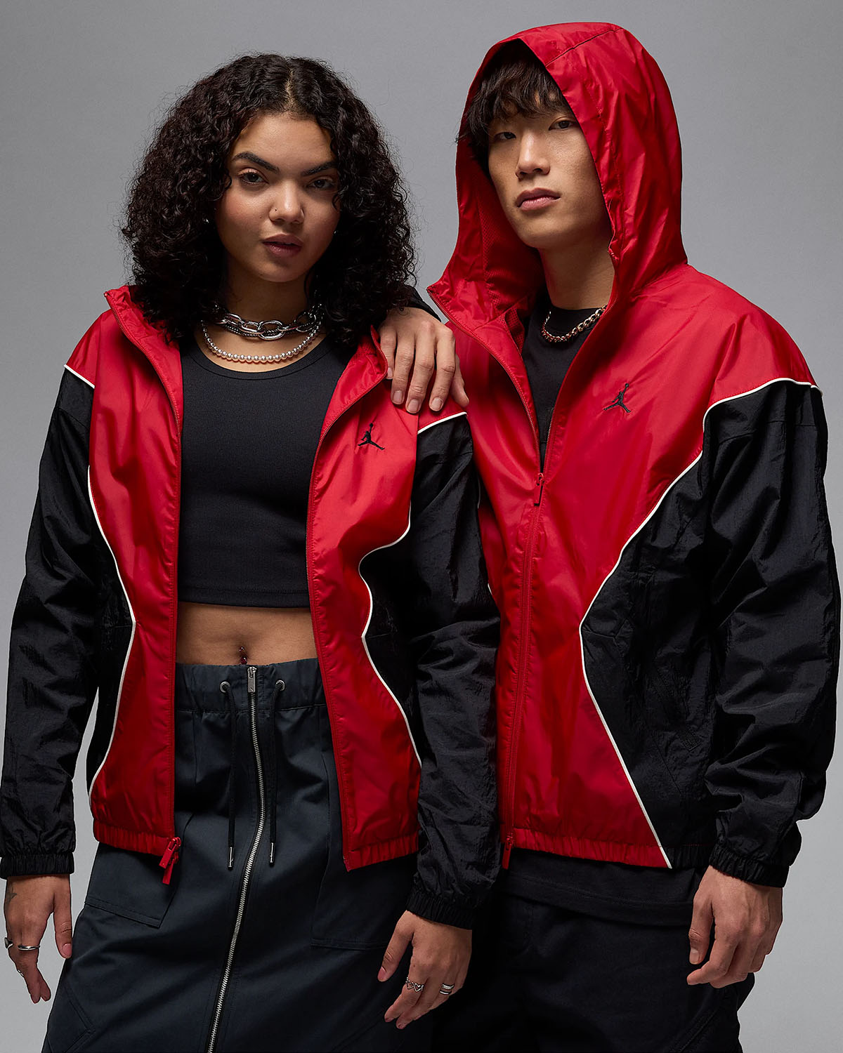 Jordan Brooklyn Hooded Draft Jacket Varsity Red Black 1