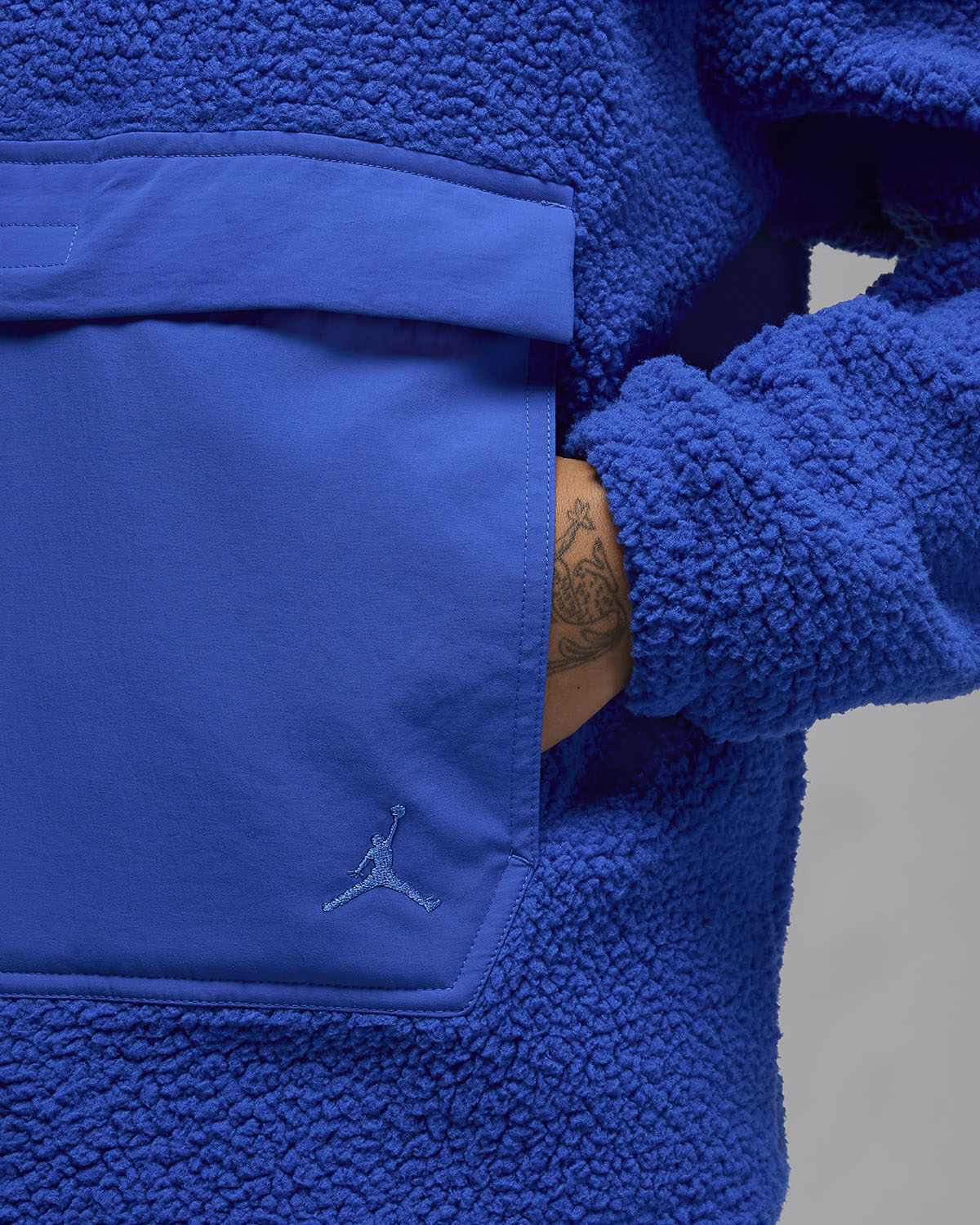 Jordan Flight Sherpa Fleece Hoodie Game Royal 4