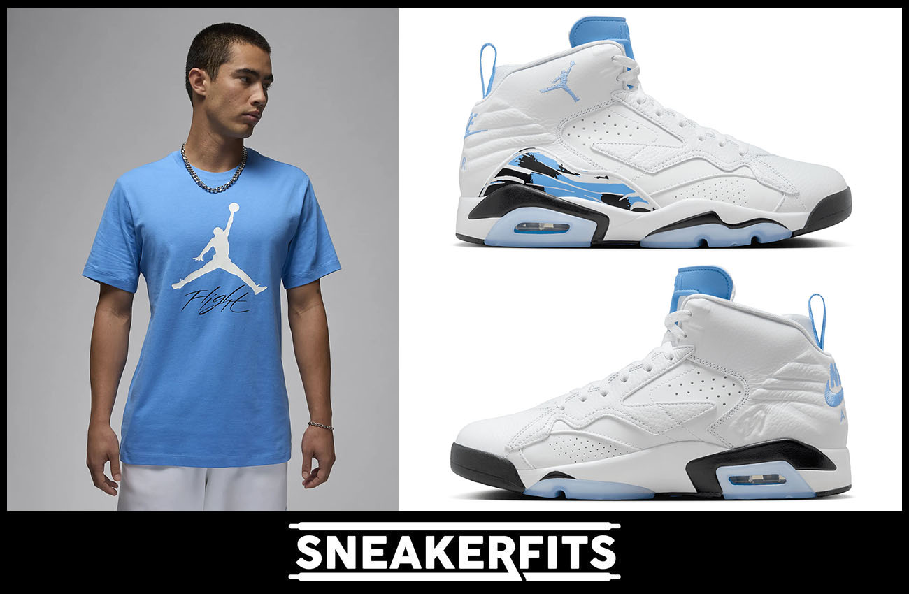 Jordan MVP White University Blue Mens Shoes Shirt Matching Outfits