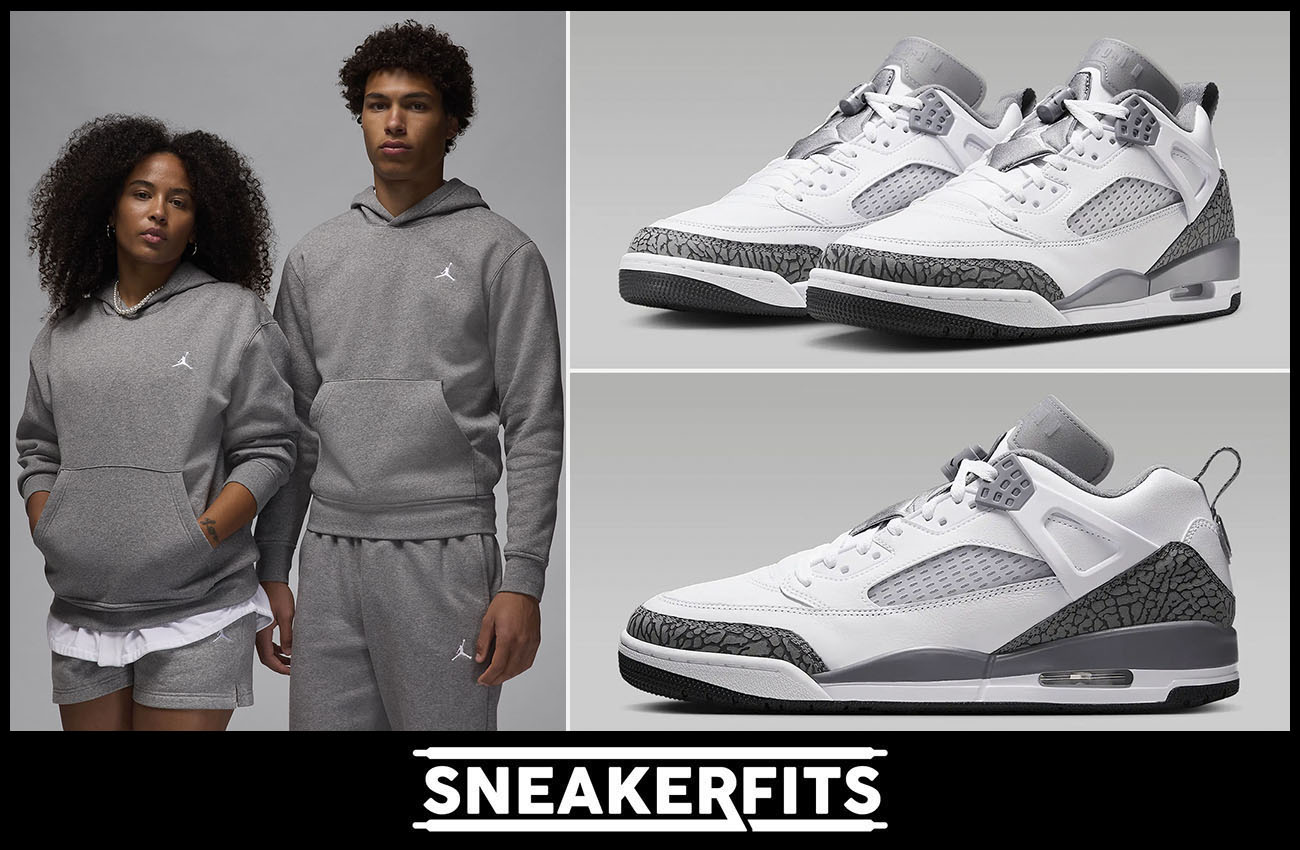 Jordan Spizike Low White Cool Grey Mens Shoes Hoodie Outfit