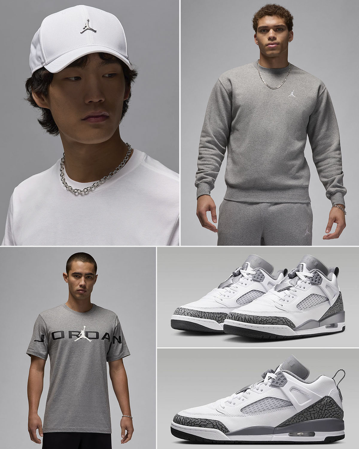 Jordan Spizike Low White Cool Grey Outfits