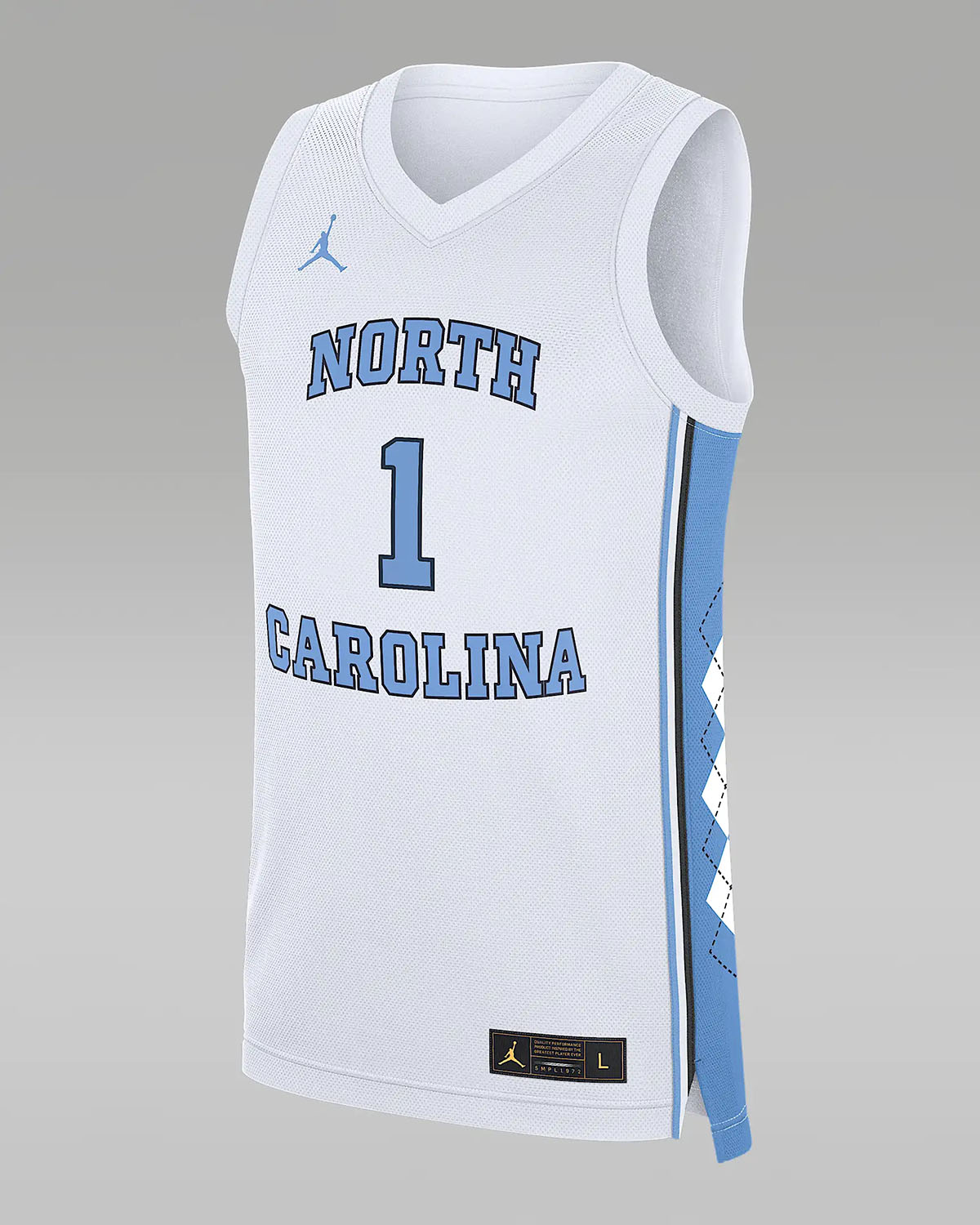 Jordan White Legend Blue UNC North Carolina Tar Heels Basketball Jersey