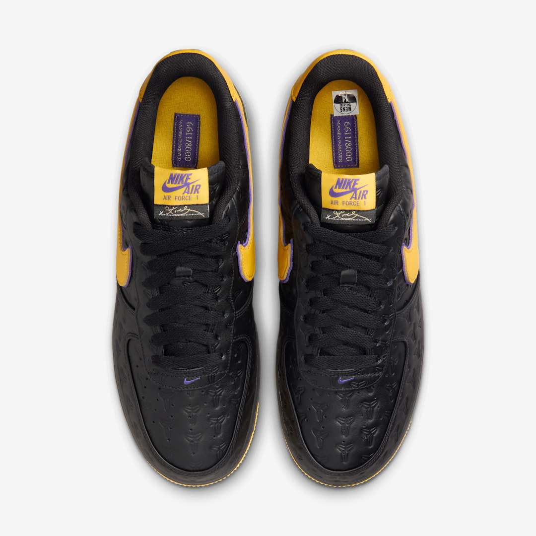 Kobe Bryant Nike Air Force 1 Lakers Away Black Gold Mens Shoes 4