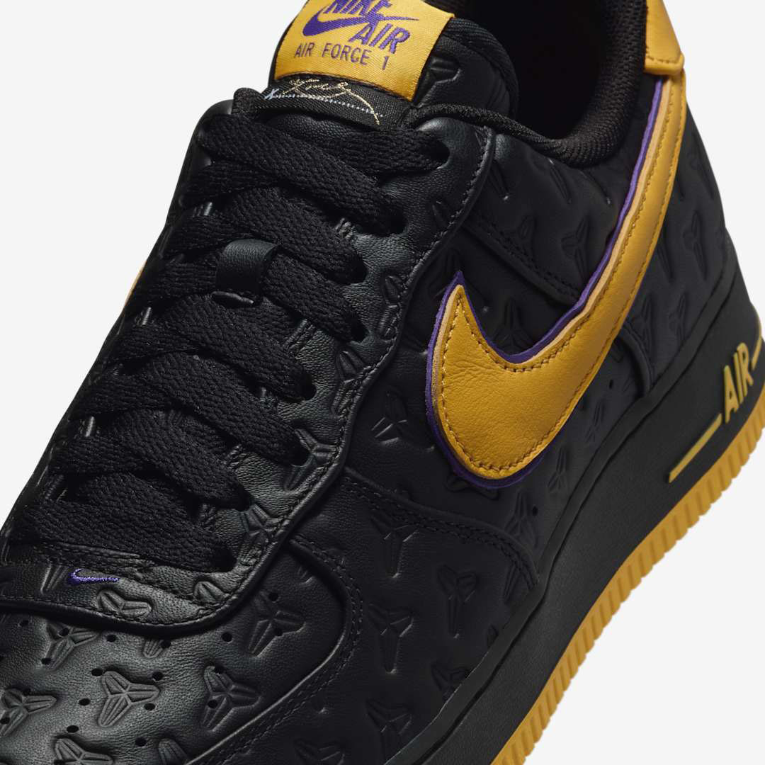 Kobe Bryant Nike Air Force 1 Lakers Away Black Gold Mens Shoes 7