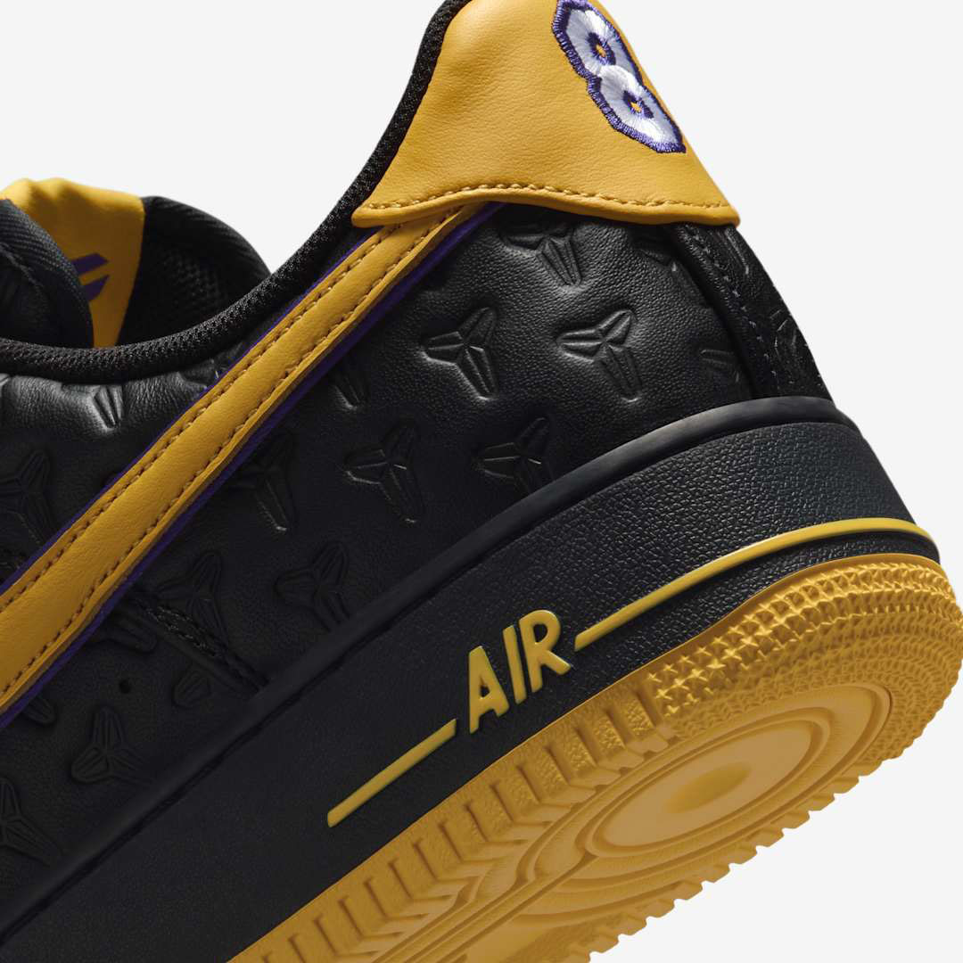 Kobe Bryant Nike Air Force 1 Lakers Away Black Gold Mens Shoes 8