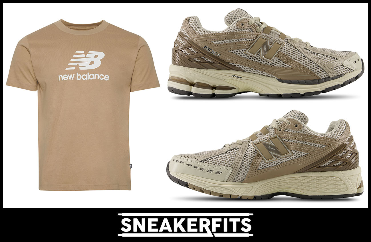 New Balance 1906R Timberwolf Mindful Grey Shoes and Shirt Outfit