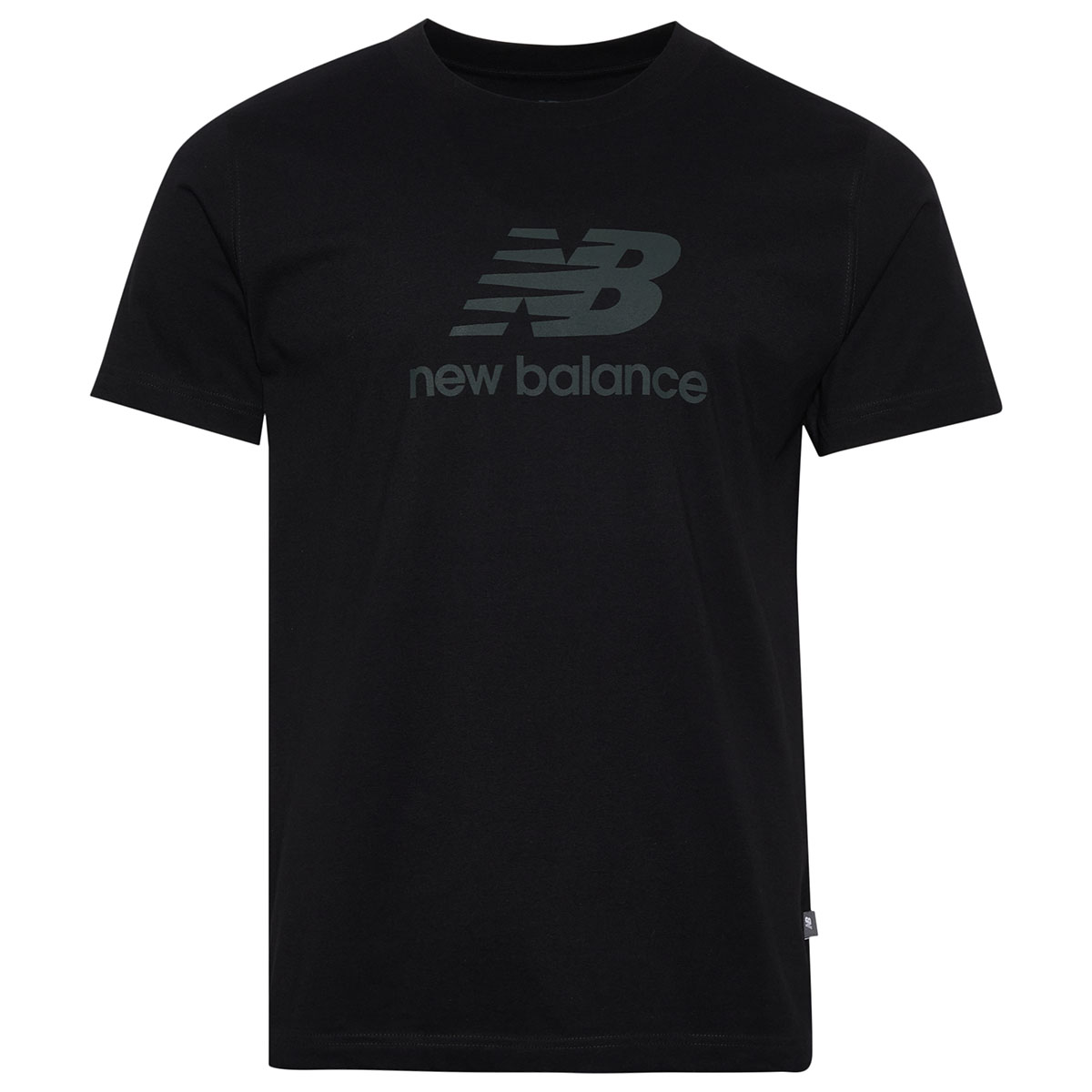 New Balance Essential Stacked Logo T Shirt Black Charcoal