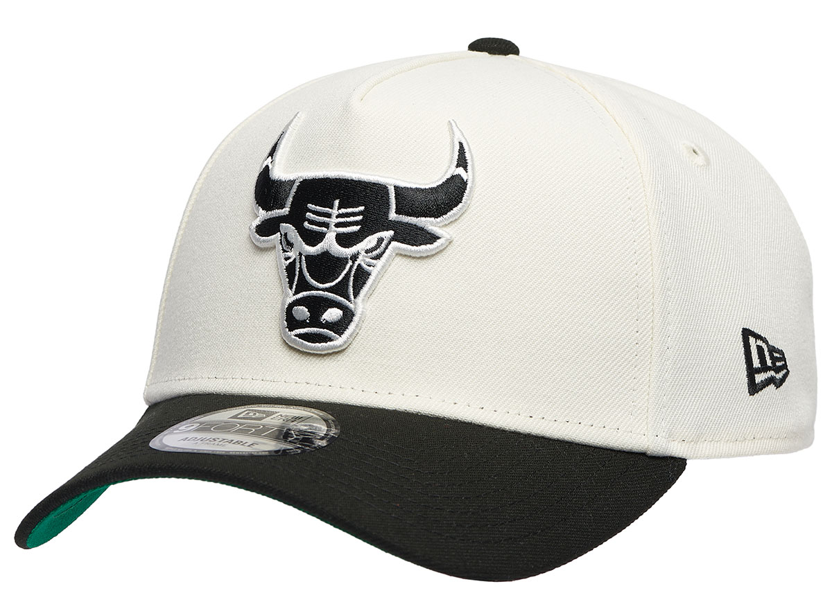 New Era Chicago Bulls 9Forty A Frame Hat Snapback Cap Chrome Black 1