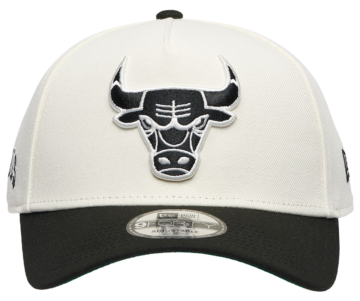 New Era Chicago Bulls 9Forty A Frame Hat Snapback Cap Chrome Black 3