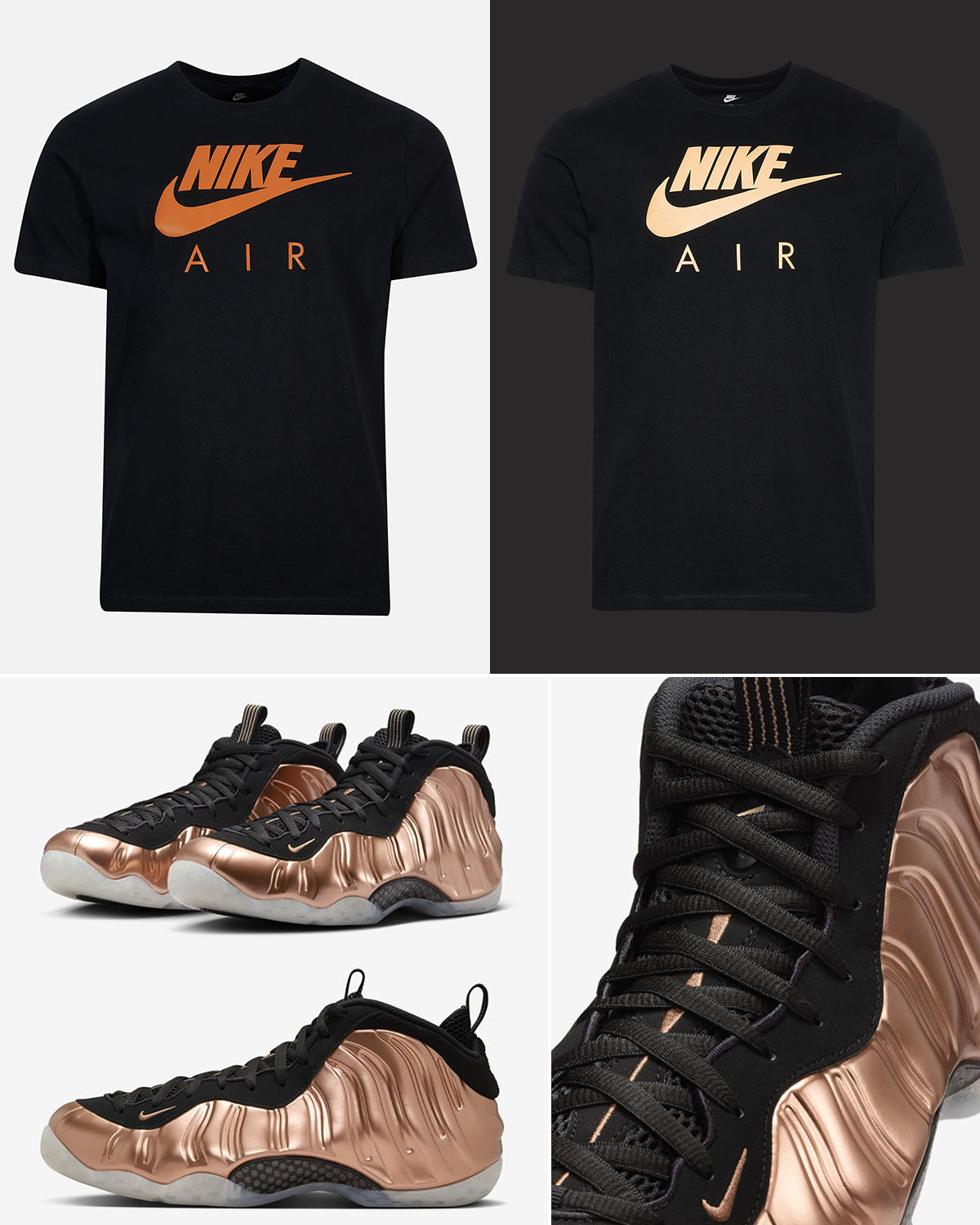 Nike Air Foamposite One Metallic Copper Matching Shirt Outfit