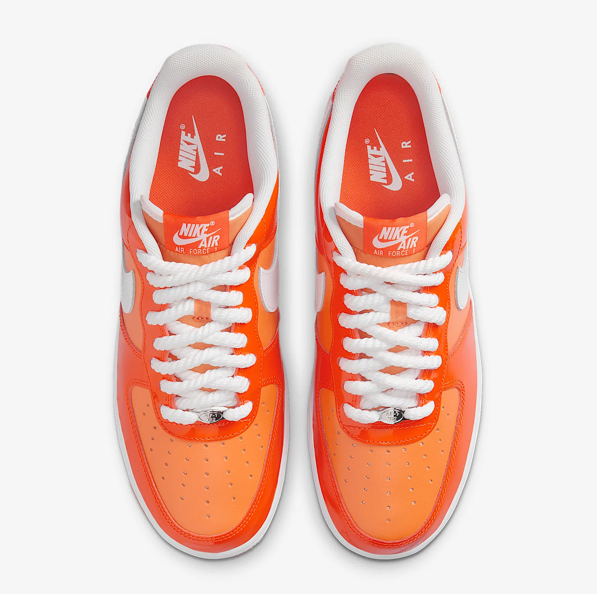 Nike Air Force 1 Low Patent Safety Orange Mens Shoes 4