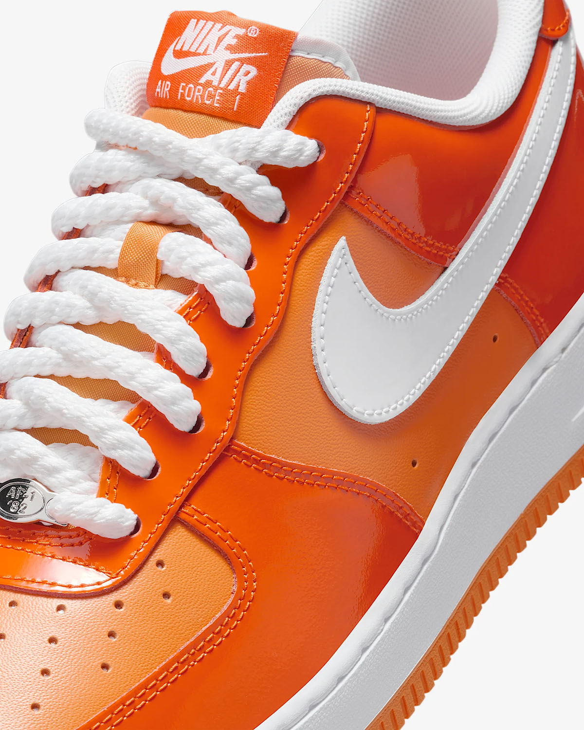 Nike Air Force 1 Low Patent Safety Orange Mens Shoes 7