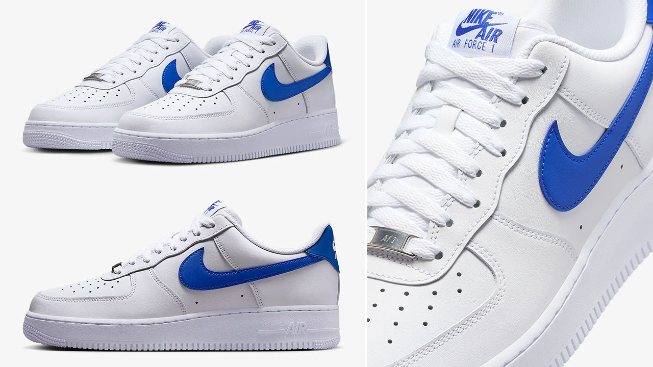 Nike Air Force 1 Low White Hyper Royal Mens Sneakers