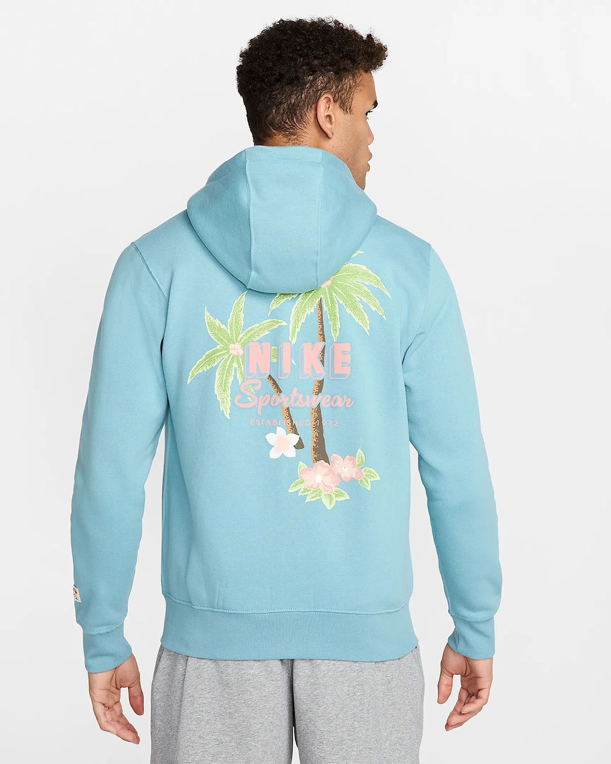 Nike Club Fleece Full Zip Hoodie Denim Turquoise 2