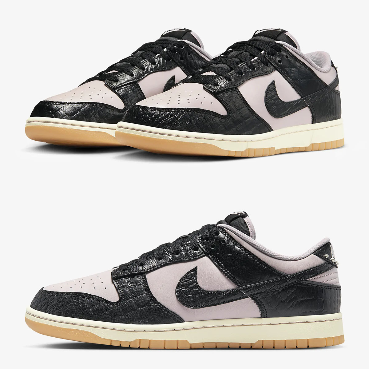 Nike Dunk Low Pink Foam Black Croc Shoes