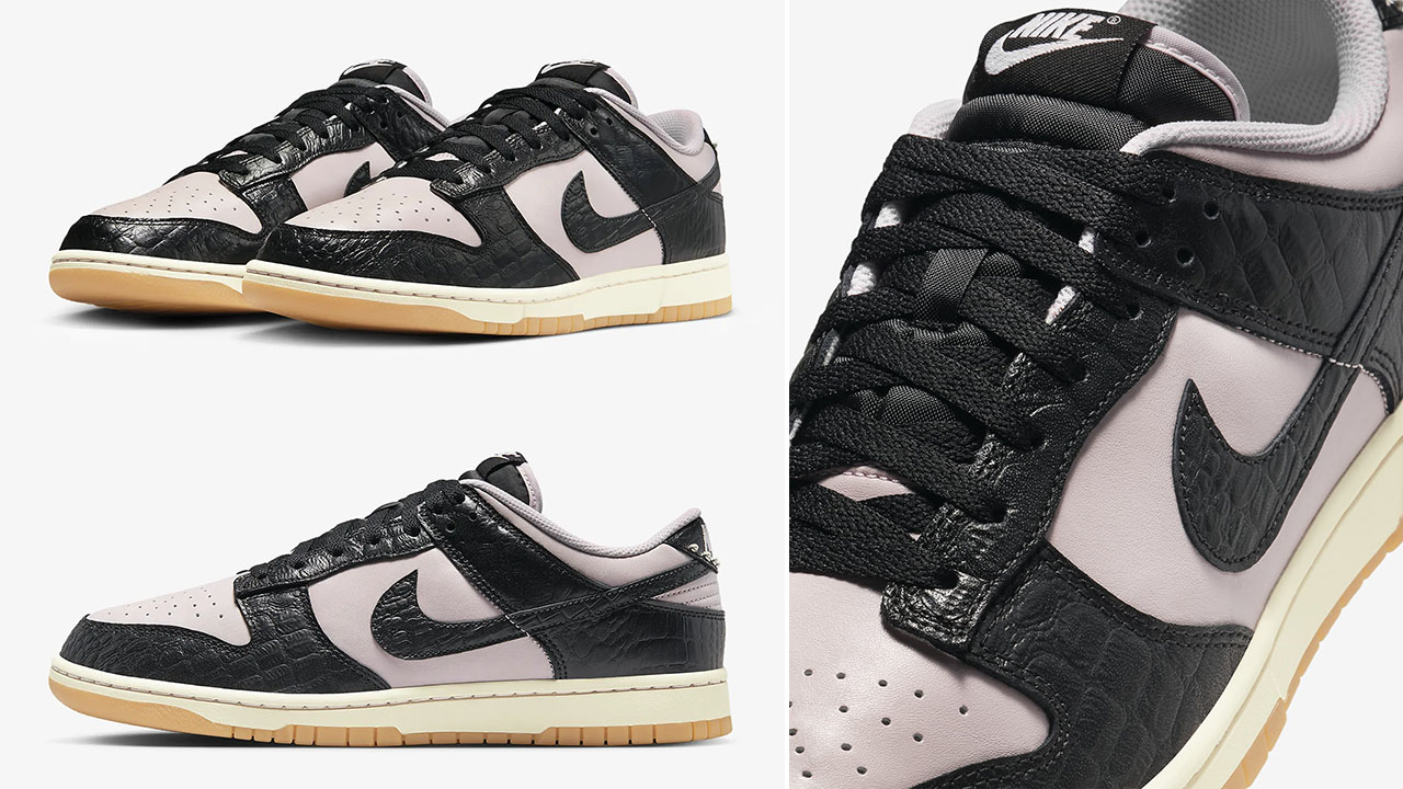 Nike Dunk Low Pink Foam Black Croc Sneakers