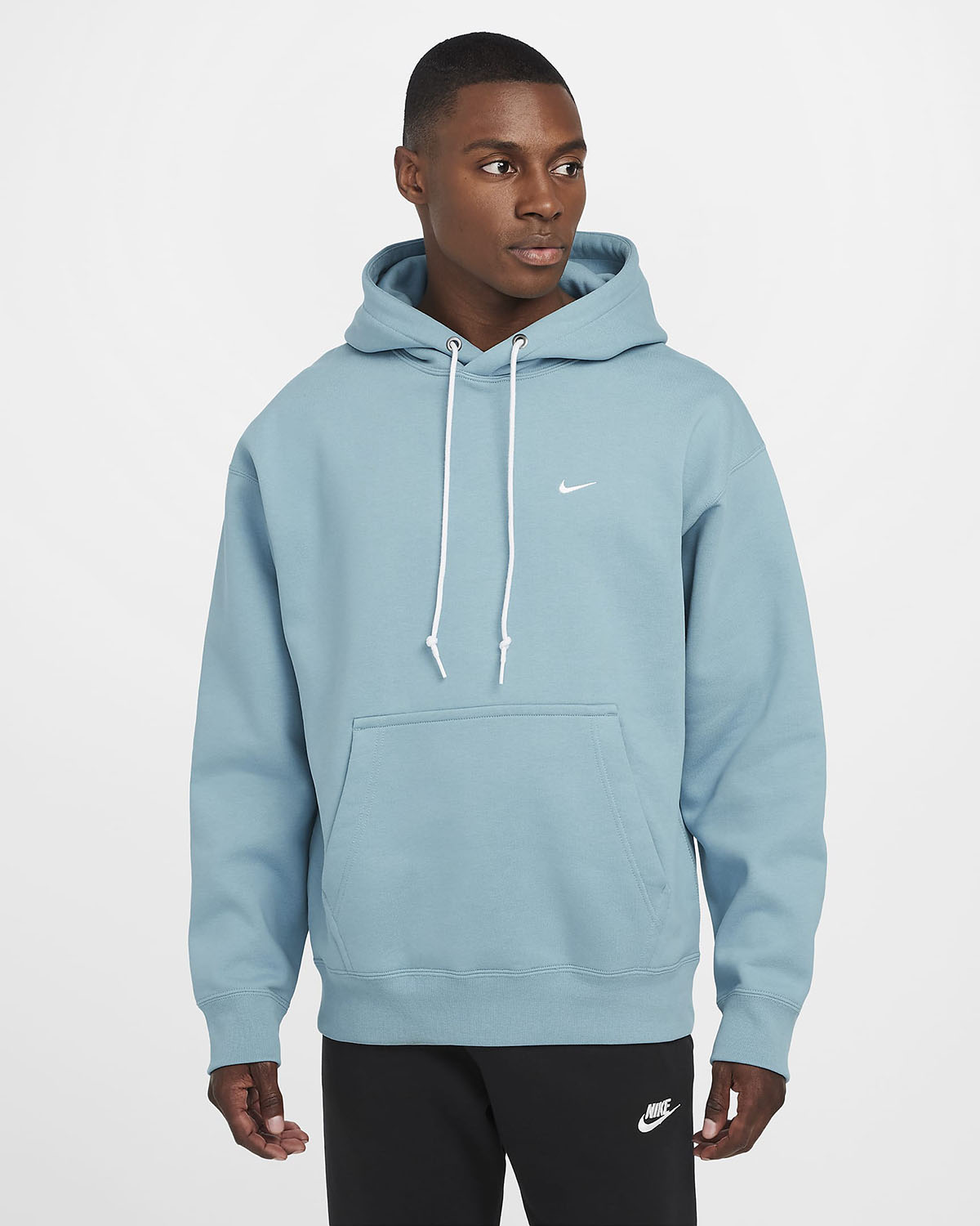 Nike Solo Swoosh Pullover Hoodie Denim Turquoise