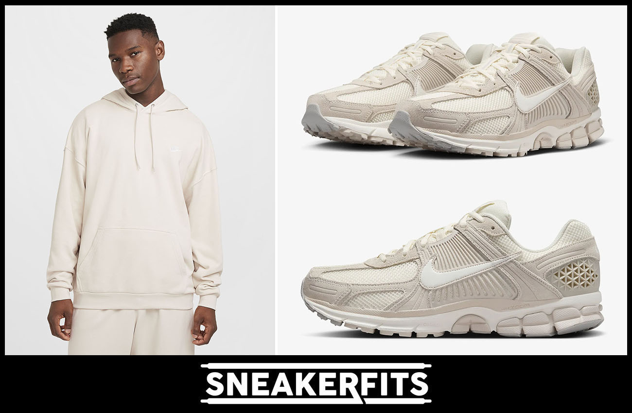 Nike Zoom Vomero 5 Light Orewood Brown Club Fleece Hoodie Outfit