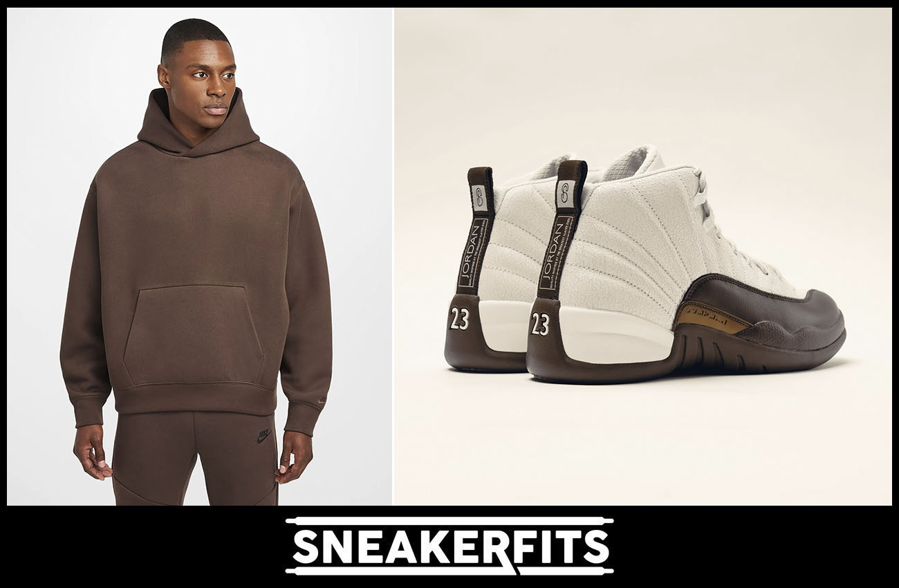 SoleFly Air Jordan 12 Cafecito Baroque Brown Hoodie Outfit