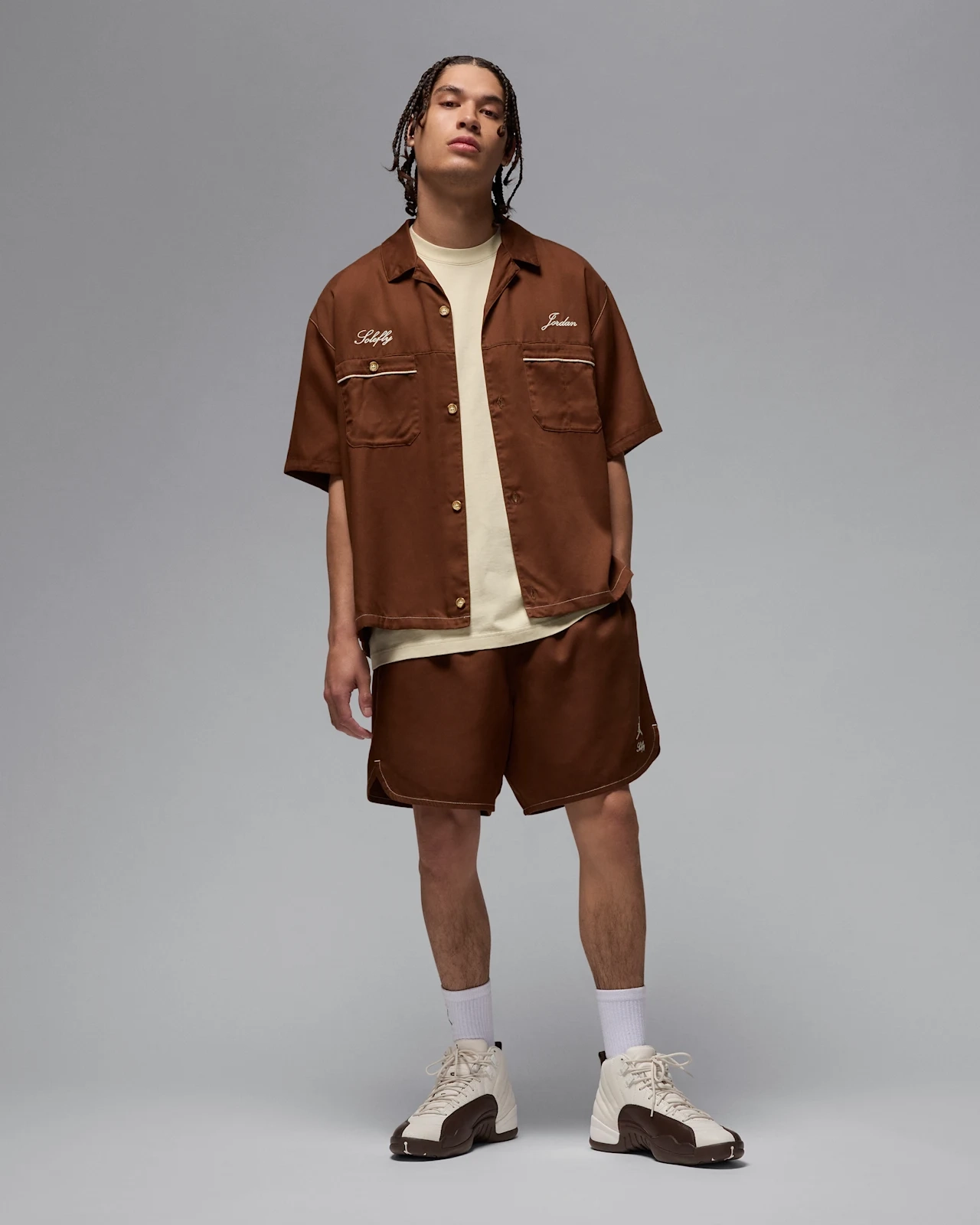 Solefly Air Jordan 12 Cafecito Baroque Brown Shoes and Apparel Outfit